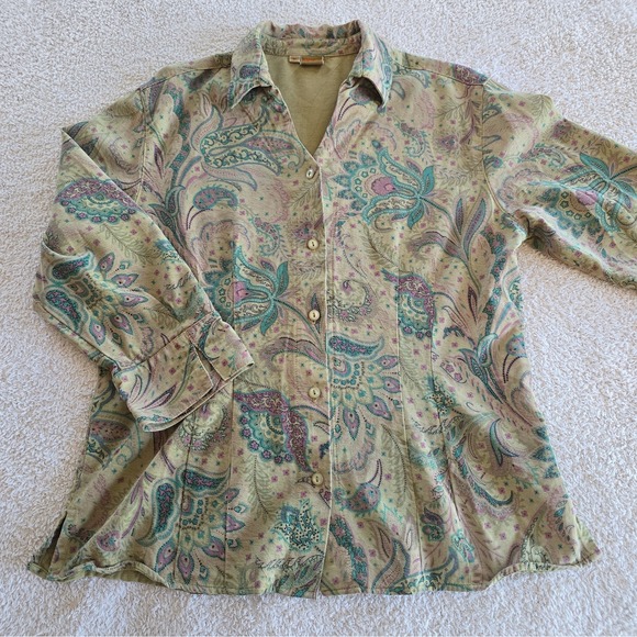 Tianello Tops - Vtg Tianello Tencel Blend Art-to-wear Button-Up Suzy Blouse Paisley Boho-chic M
